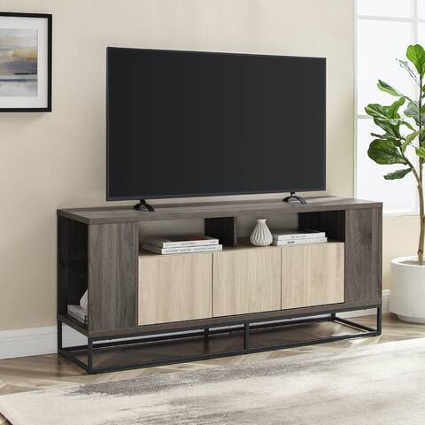 Carbon Loft 58-inch 3-Door Open Shelf TV Console - 58 inches - 58 inches