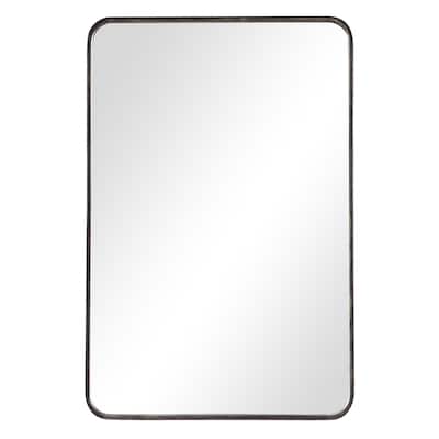 Copper Grove Dark Bronze Rectangular Wall Mirror with Rounded Corners