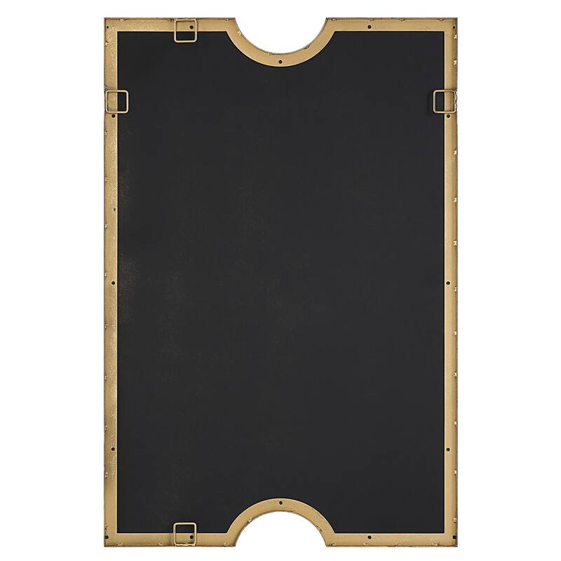 Ticket Shaped Rectangular Framed Wall Mirror - 35.5" - Gold