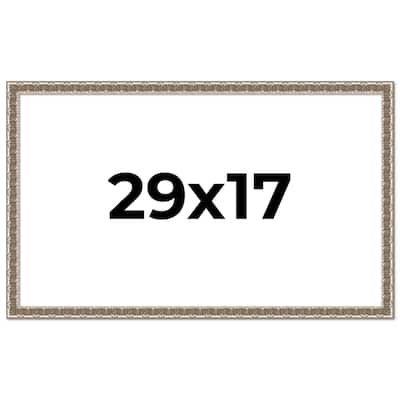 29x17 Frame Silver Versailles Ornate Solid Wood Picture Frame | 1 Inch