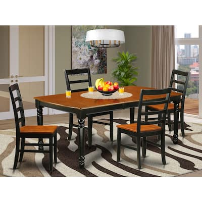 Kitchen Dining Set 5 Piece Table Chair Set Black Cherry Finish Modern Dining Room Furniture