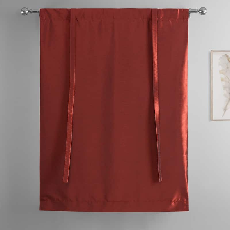 Exclusive Fabrics Vintage Textured Faux Dupioni Silk Tie-Up Window Shade (1 Panel)