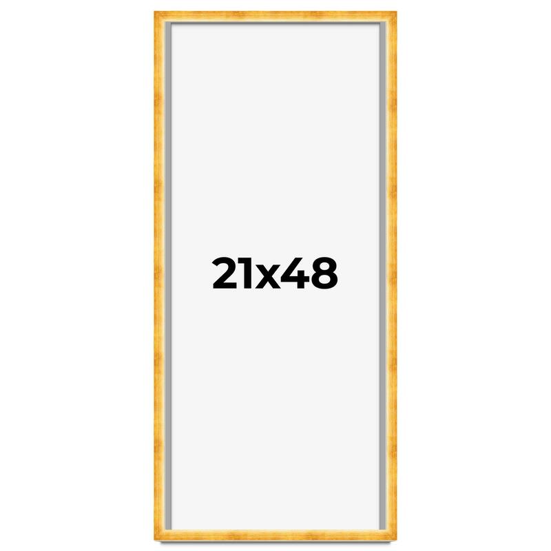 21x48 Shadow Box Frame Gold | 1.625 Inches Deep Real Wood Traditional