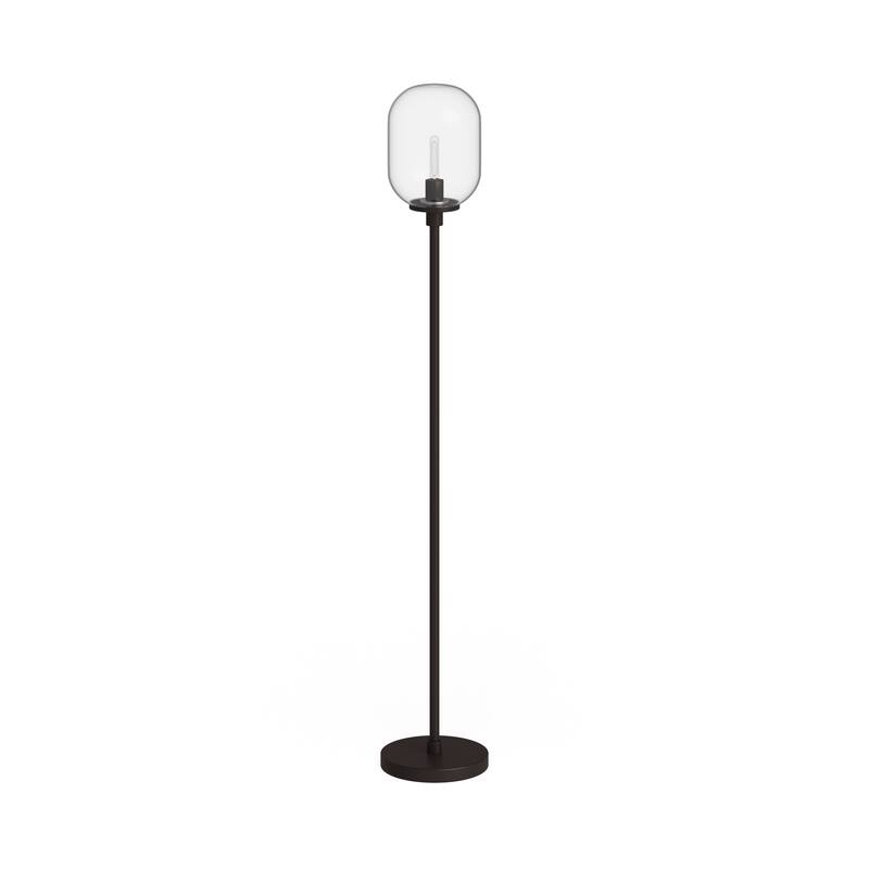 Agnolo Handmade Seeded Glass Blackened Bronze Floor Lamp