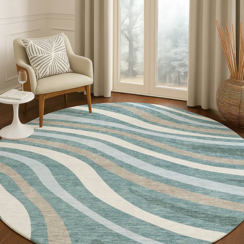 Machine Washable Indoor/ Outdoor Traditional Mimi Chantille Rug