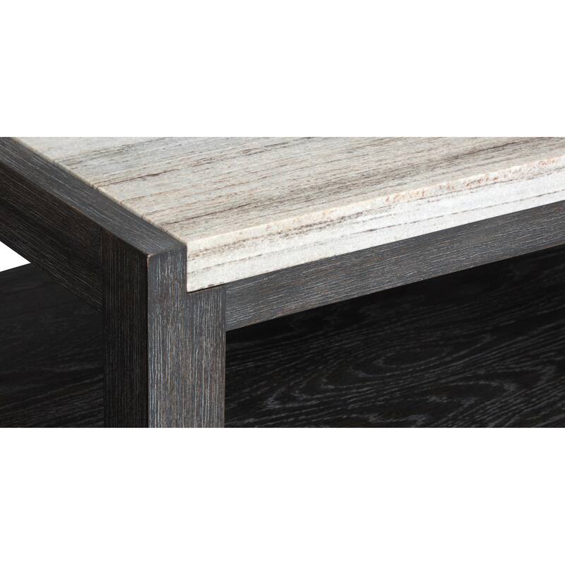 Magnussen Home Plum Creek Ravenwood Black Rectangular Cocktail Table with Casters - 52''W x 30''D x 17.5''H