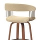 preview thumbnail 8 of 14, Topanga Modern Swivel Bar Stool, Upholstered Counter Height Chair with Bentwood Legs