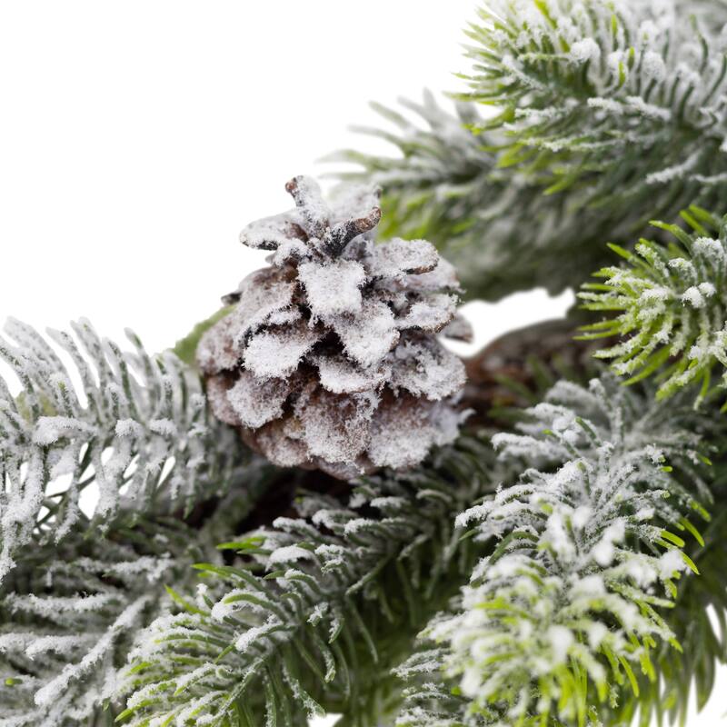 Flocked Pine and Pinecones Artificial Christmas Garland - 5.5' x 10" - Unlit