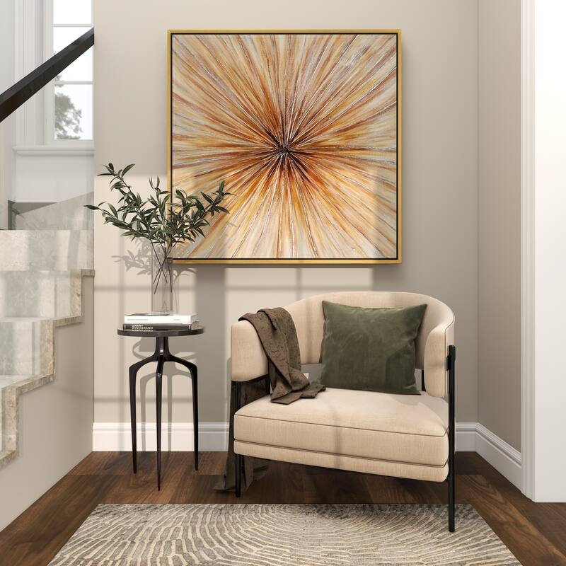 Black Aluminum Metal Accent Table with Textured Glass Tabletop