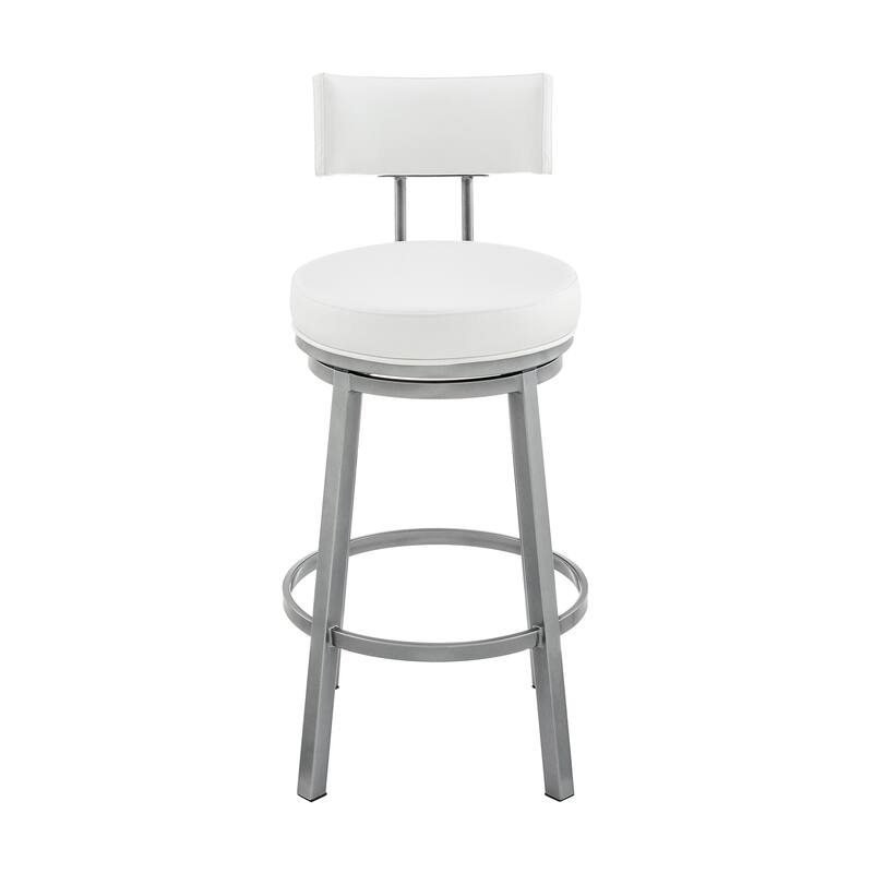 Dalza Faux Leather and Metal 360 Swivel Bar or Counter Stool