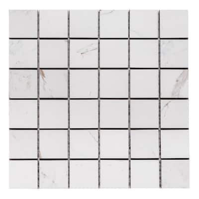 Huntington 2x2 White Matte Porcelain Grid Mosaic Tile - Floor, Wall, Backsplash