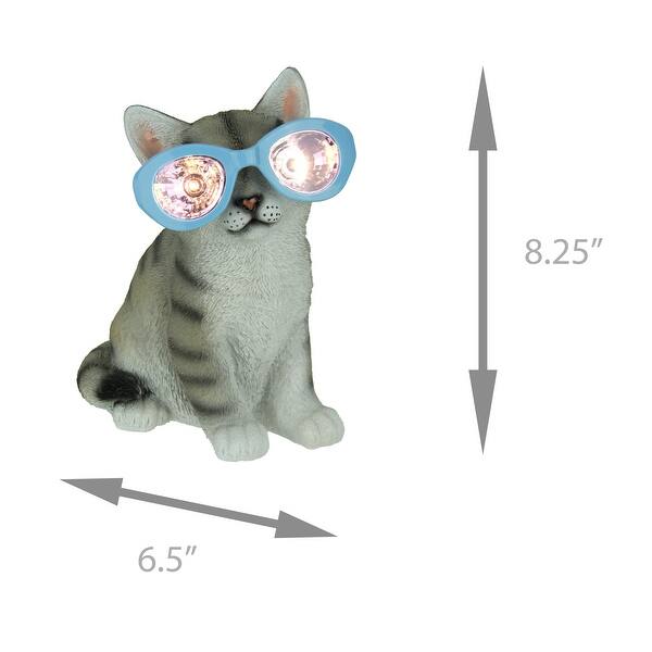 Shop Cat In Glasses Led Solar Light Garden Statue 8 25 X 6 5 X 5 Inches On Sale Overstock 27675937