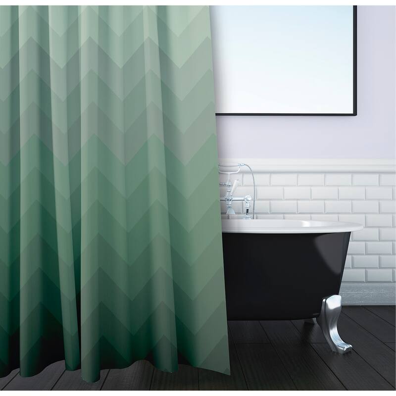Faded Chevron Pattern Shower Curtain