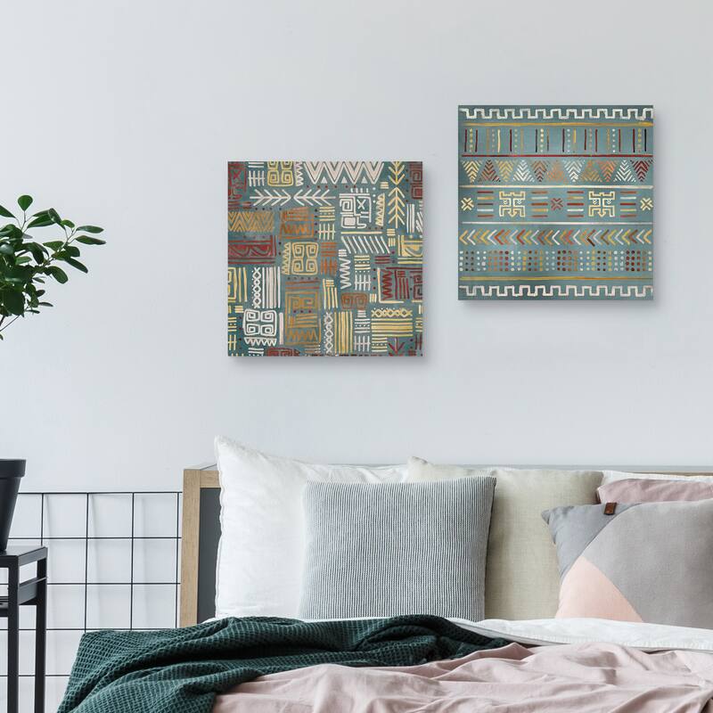 Global Blocks I Gray, Global Blocks II Gray by Studio Arts Canvas Art Prints