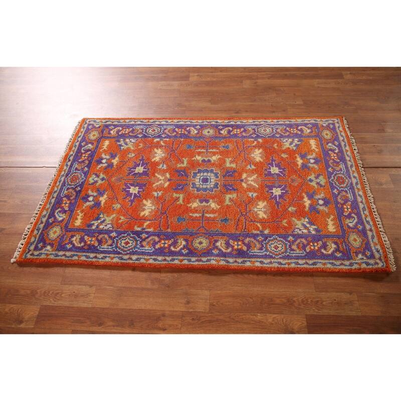 Heriz-Serapi Oriental Accent Rug Handmade Grey Wool Carpet - 3'0"x 4'11"