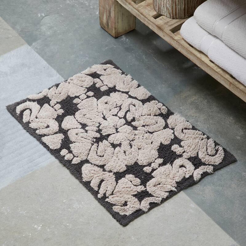 Better Trends Medallion Collection 100% Cotton 3-Pc Set Bathroom Rugs-Soft & Super Absorbent, Non-Skid Latex, Machine Washable