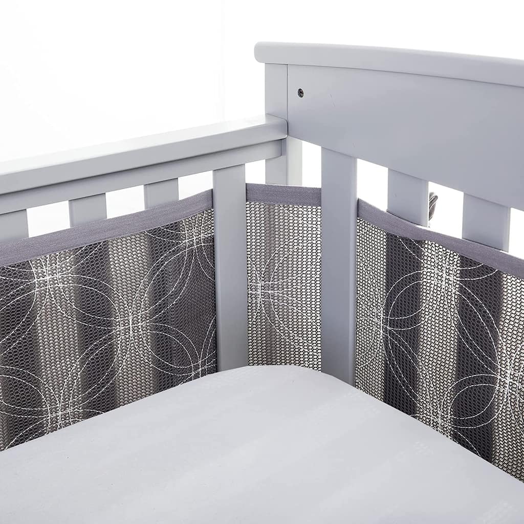 BreathableBaby Breathable Mesh Liner for Full-Size Cribs, Deluxe 4mm Mesh (Size 4FS Covers 3 or 4 Sides)
