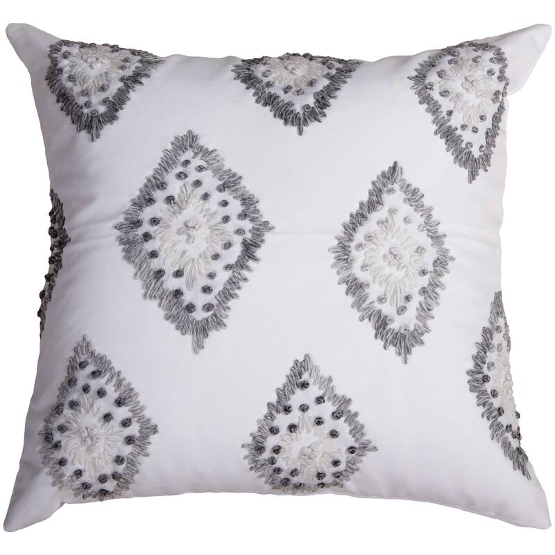Rizzy Home Modern Medallion Throw Pillow - Ivory/Grey - Cover Only