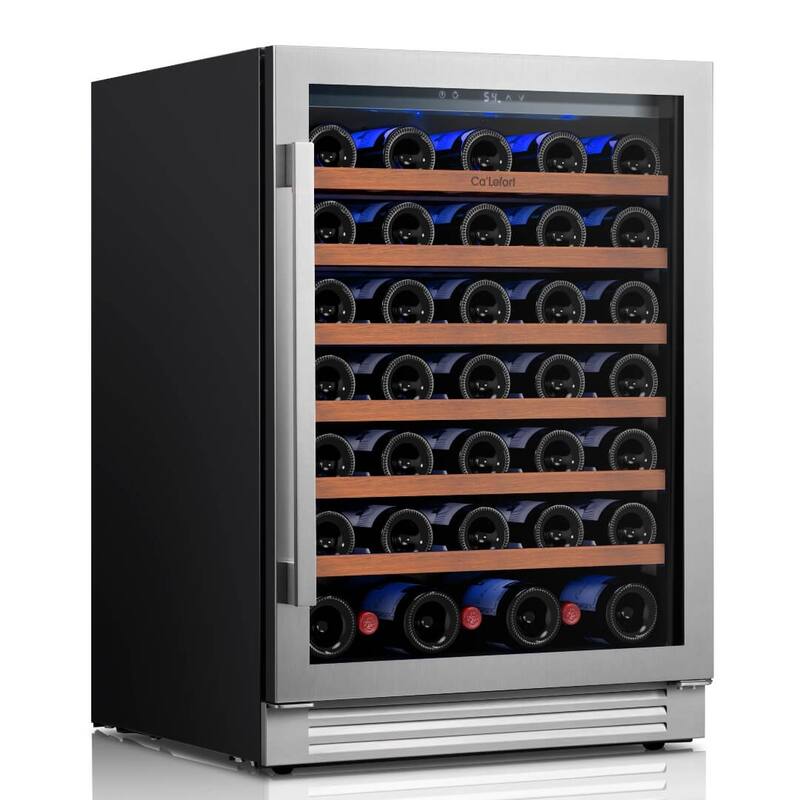 Ca'Lefort 24 inch 56 bottle Built-In Wine Cooler, Stainless Steel Compressor Wine Refrigerator