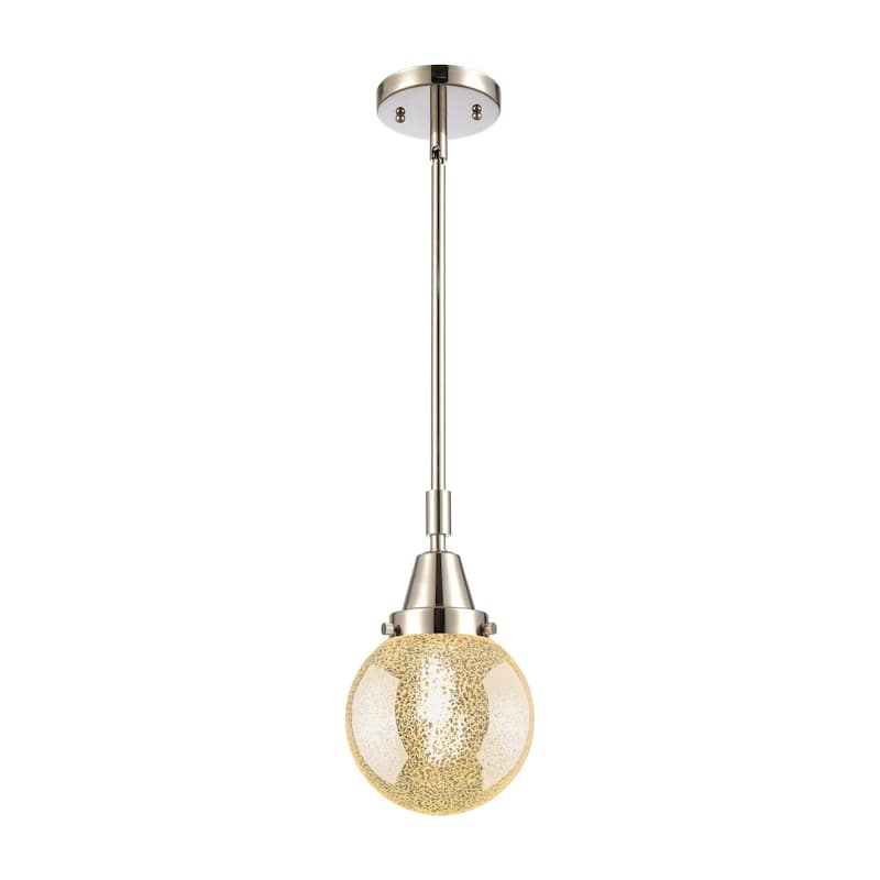 Innovations Lighting 447-1S-11-6 Beacon Pendant Beacon 6" Wide Mini - Polished Nickel / Mercury