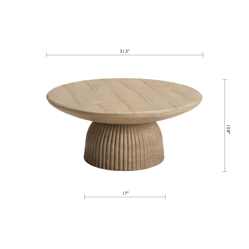Studio London Maddox Single Round Coffee Table Stone Marble Effect