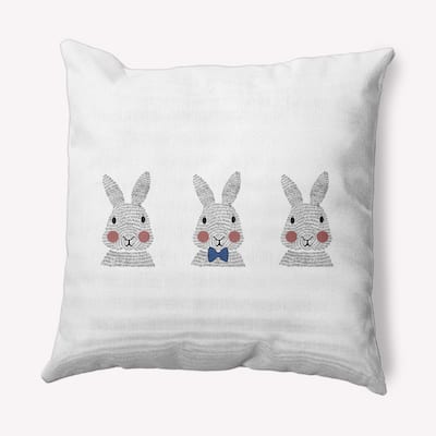 Bunny Triplets Easter Decorative Throw Pillow