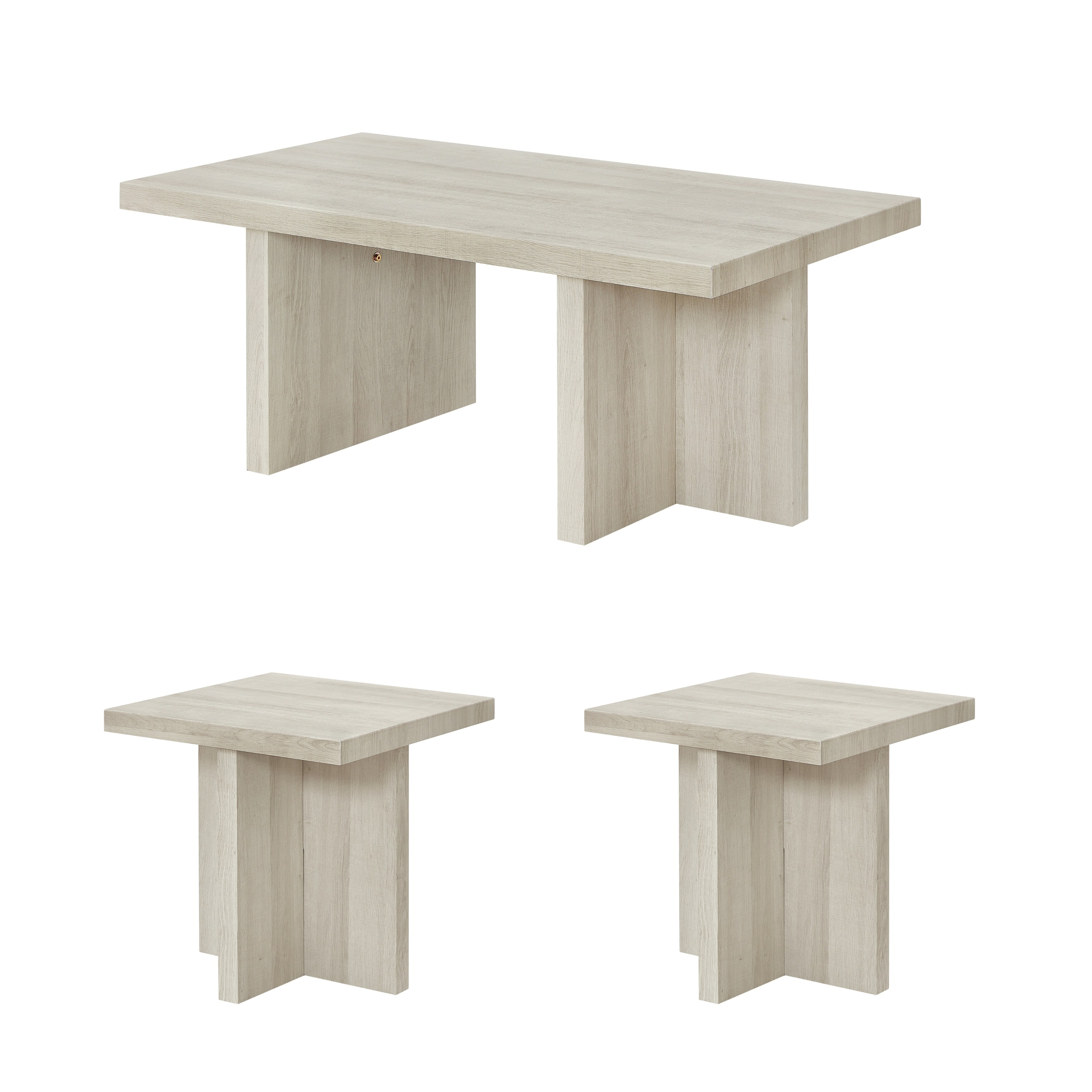 ③エンドテーブル　 macomoco Roundhill Furniture Mchome 3-Piece Coffee Table Set, Coffee Table