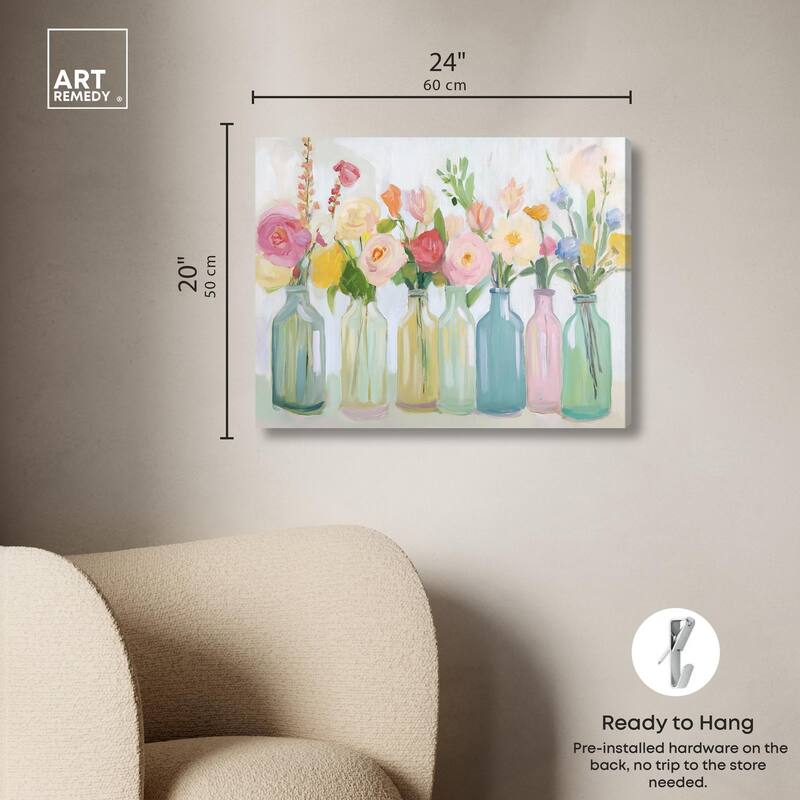Bottled Blooms Canvas by Art Remedy, Gallery Wrapped