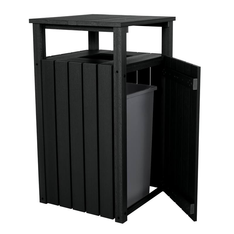 HIGHWOOD PROFESSIONAL Commercial Trash Can with Hood - Black