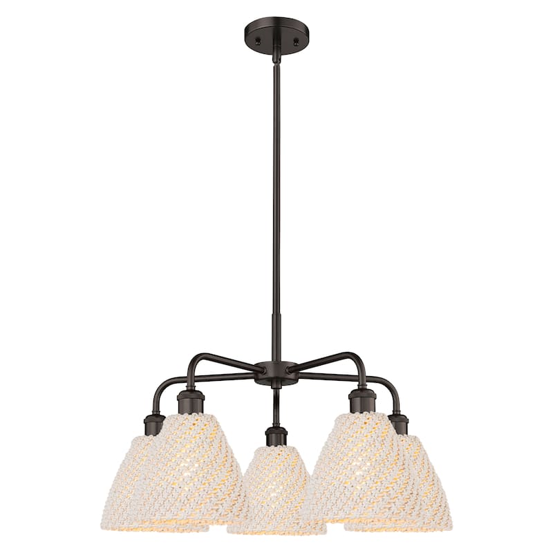 Innovations Lighting Endless Possibilities Ballston - Bristol Natural - 5 Light 26" Stem Hung Chandelier - Oil Rubbed Bronze