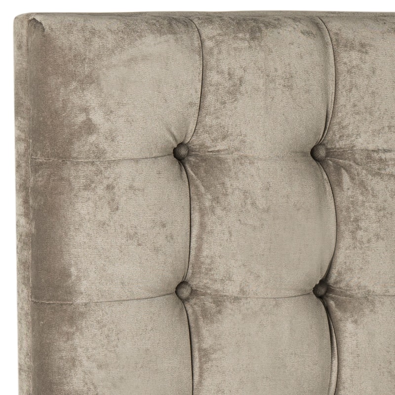 SAFAVIEH Janae Taupe Linen Upholstered Tufted Headboard (King)