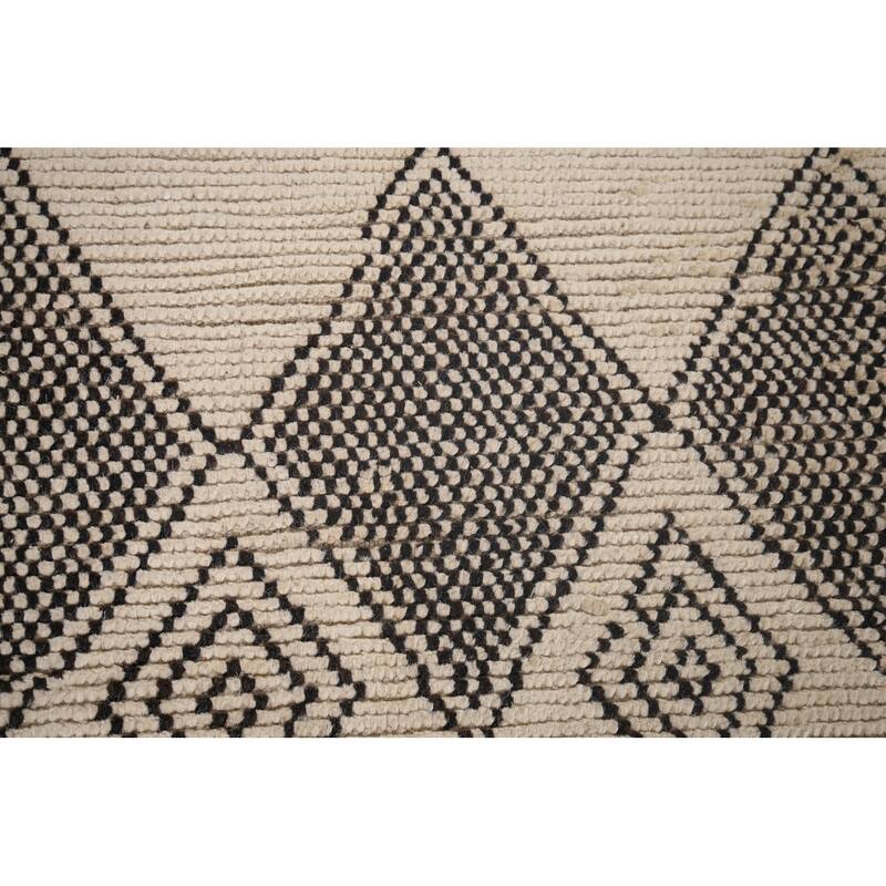 All-Over Trellis Moroccan Area Rug Handmade Wool Carpet - 5'7"x 9'4"