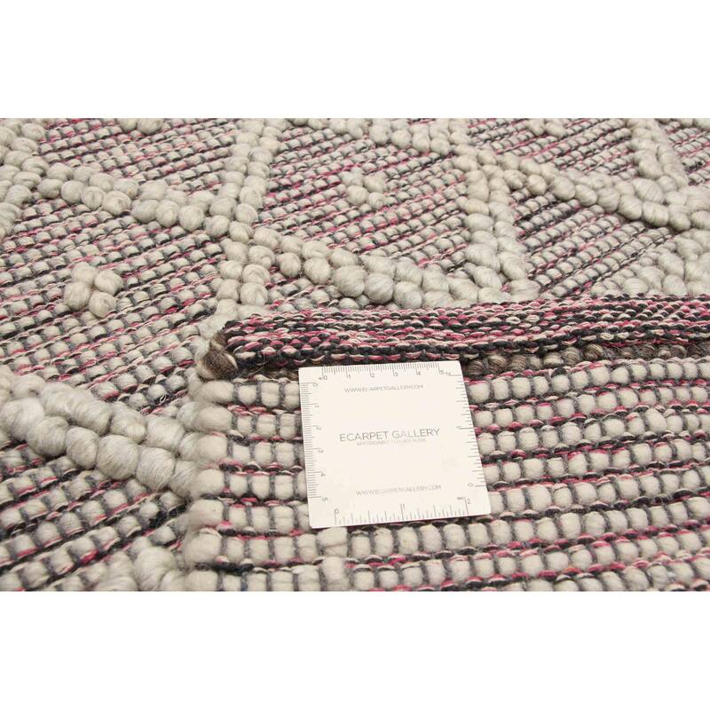 ECARPETGALLERY Braid weave Sienna Grey Wool Rug - 5'0 x 9'10