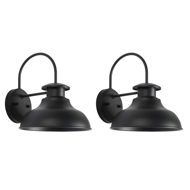 SAFAVIEH Lighting Rodriga 10" Outdoor Wall Sconce (Set of 2) - 10" x 11" x 12" - withD/H - 10Wx11Dx12H