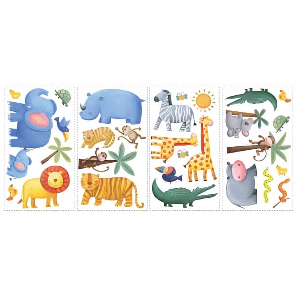 slide 2 of 6, RoomMates Jungle Adventure Peel and Stick Wall Decals