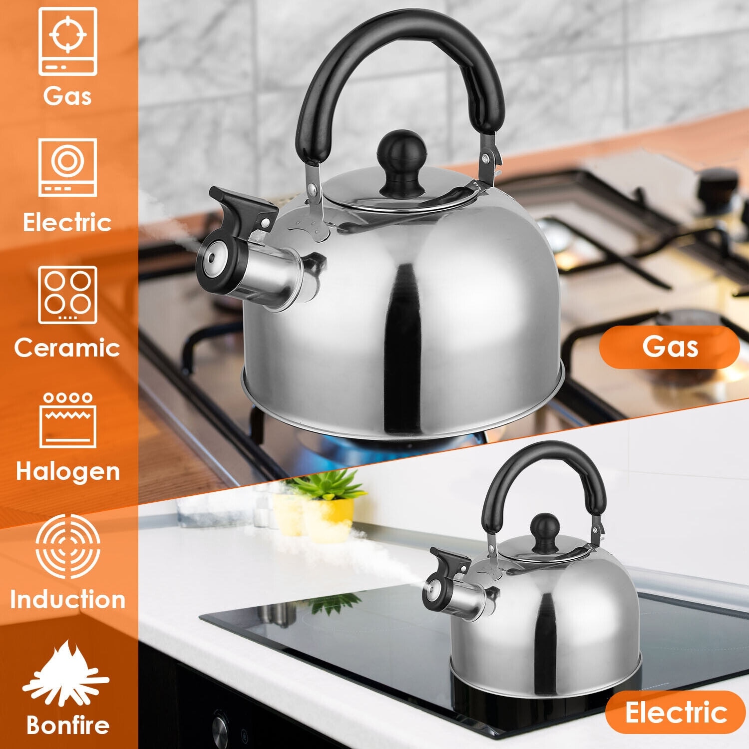 Induction tea kettle top