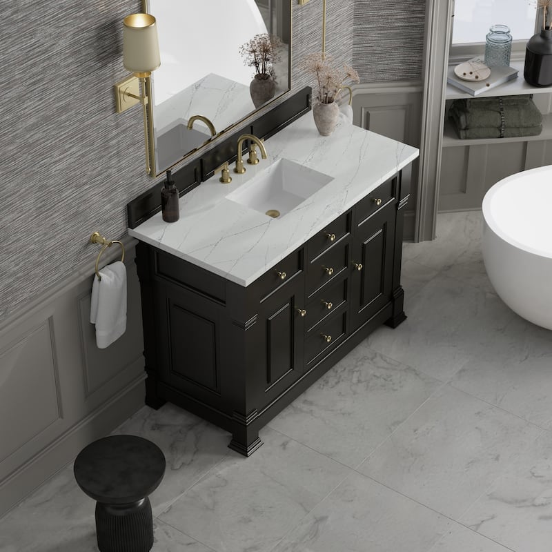 Brookfield 48" Single Vanity, Black Onyx - Ethereal Noctis