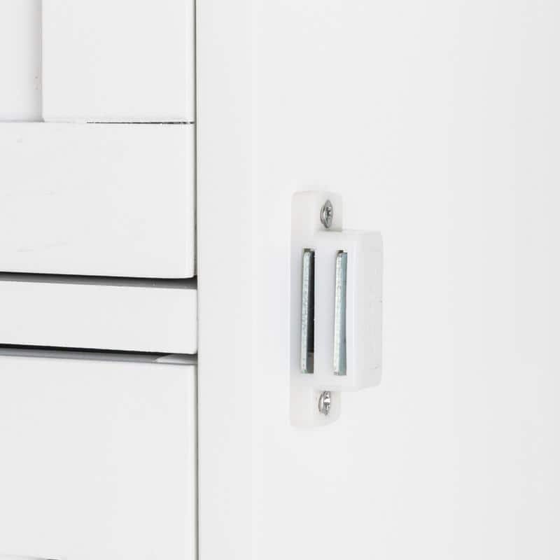 White 4-drawer Single Door Bathroom Storage Cabinet