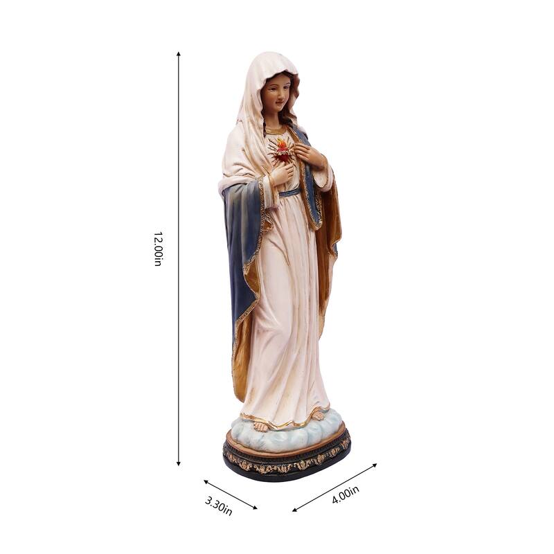 Sacred Heart Mary Standing Figurine - 12"