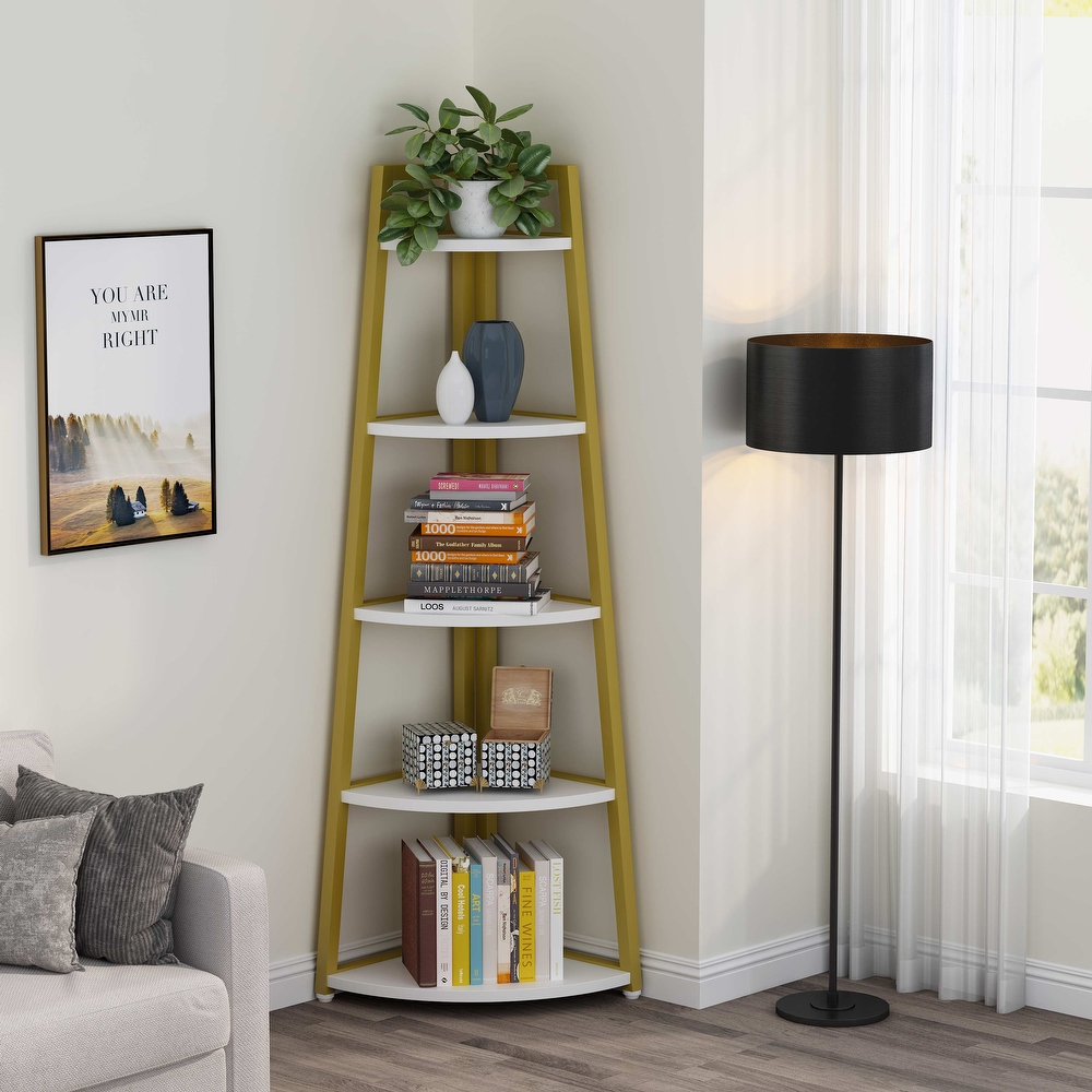 Tall white top corner shelf