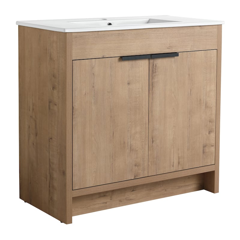 Topcraft Freestanding Bathroom Vanity With Sink - Imitative Oak - 36"