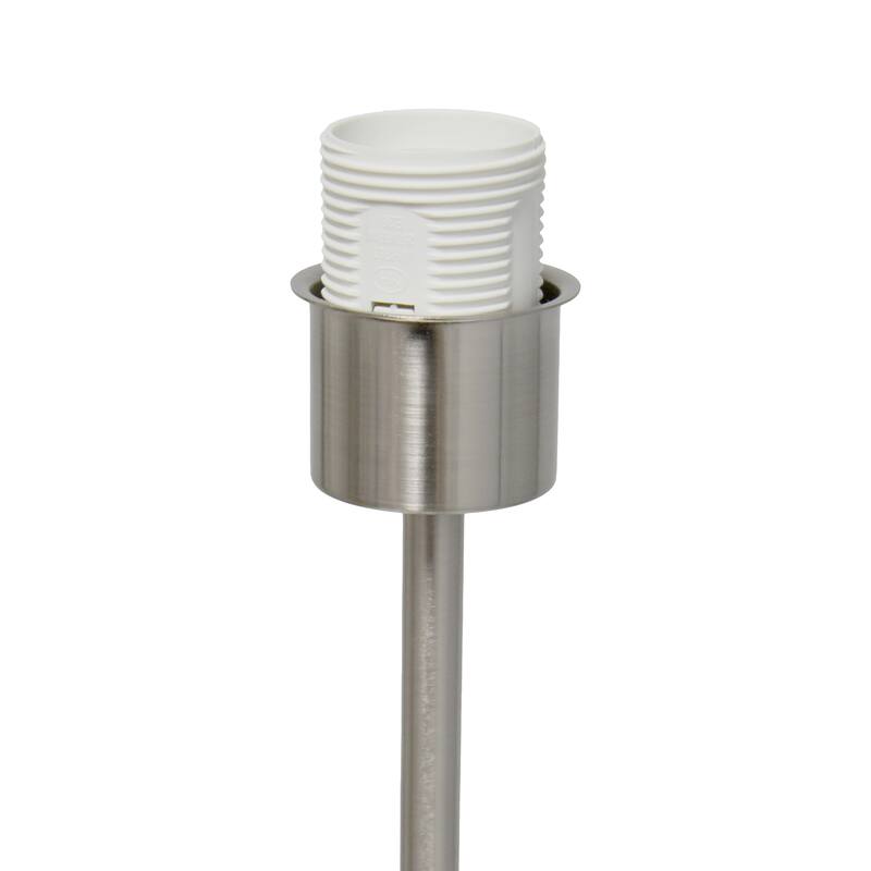 Stick Base Table Lamp with Black Drum Shade - 23" - Brushed Nickel Finish