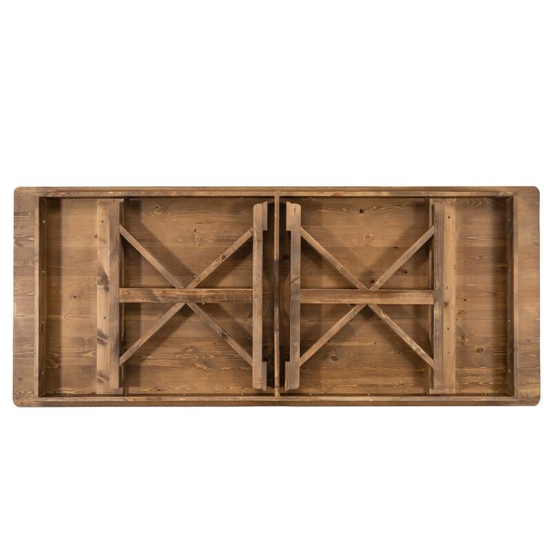Solid Pine Farm Dining Table with X-Style Legs - 7' x 40"