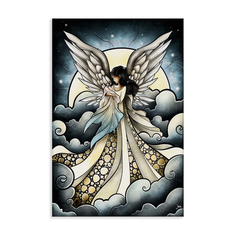 Stupell Classic Angel & Baby in Clouds Canvas Wall Art Design By Mandie Manzano - 24 x 36