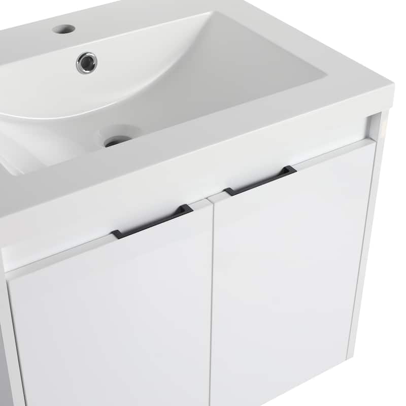 Float Mounting Bathroom Vanity With Resin Sink
