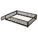 preview thumbnail 27 of 34, Queen size Floor Platform Bed with Fence Guardrails and Door
