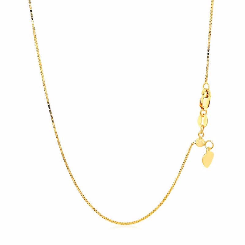 MayaMila 14k Yellow Gold Adjustable Box Chain 0.7mm