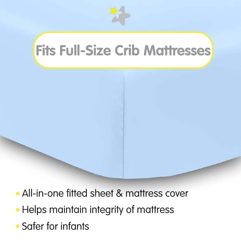BreathableBaby All-in-One Fitted Sheet & Waterproof Cover for 52" x 28" Crib Mattress (2-Pack)