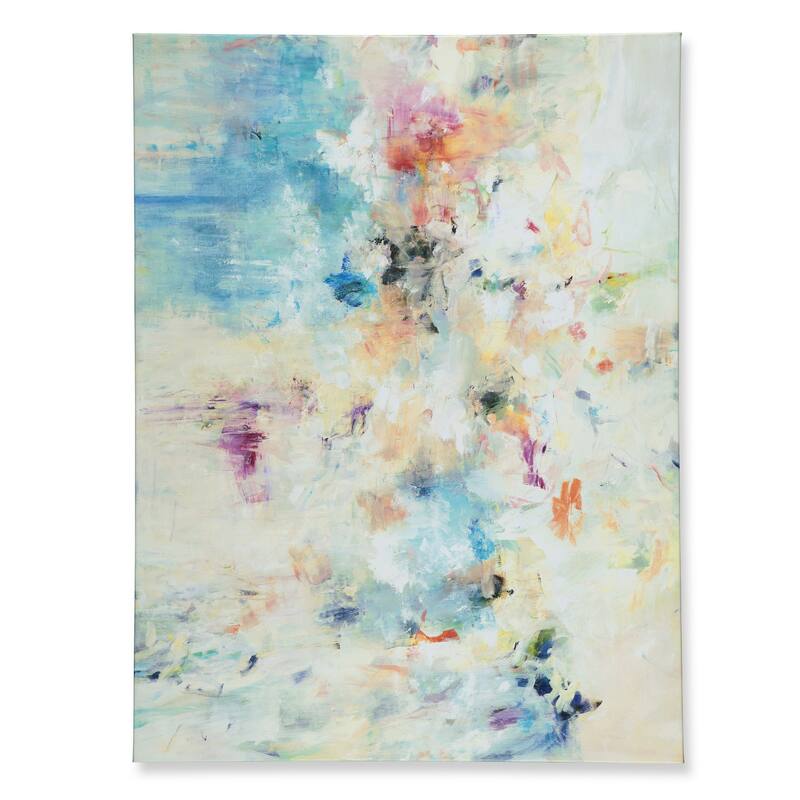30 x 40 Modern Wall Art Painting, Giclee Frameless Canvas Blue White Orange