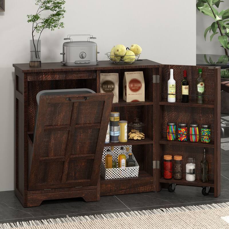 Kitchen Tilt Out Trash Cabinet Fits 13 Gallon Cabinet Trash Can